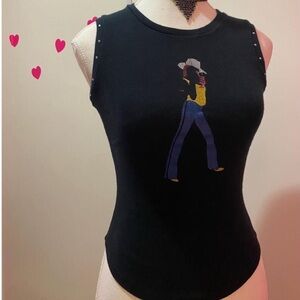 90s Y2K Cowgirl Rhinestone Studded Tank